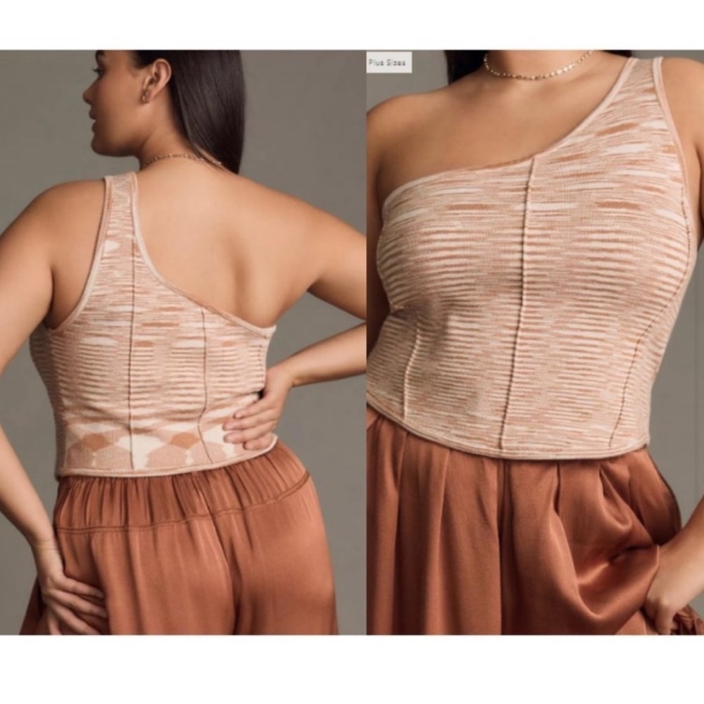 By Anthropologie One-Shoulder Sweater Corset Top